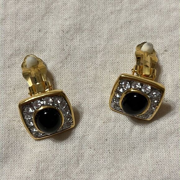 Rhinestone Clip on Earrings - Sparkling & Beautiful - Picture 3 of 11